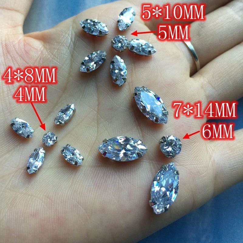 diy马眼白色宝石手缝钻