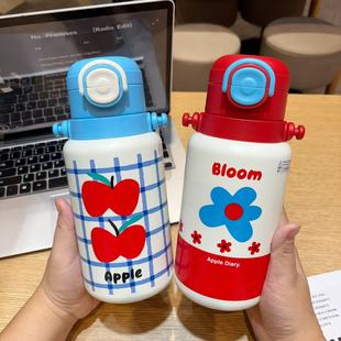 加比兔儿童保温杯316不锈钢卡通吸管水杯子可爱男女学生便携水壶