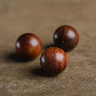 海南黄花梨散珠diy手串配饰圆木珠子单颗紫油梨老料鬼脸纹文玩