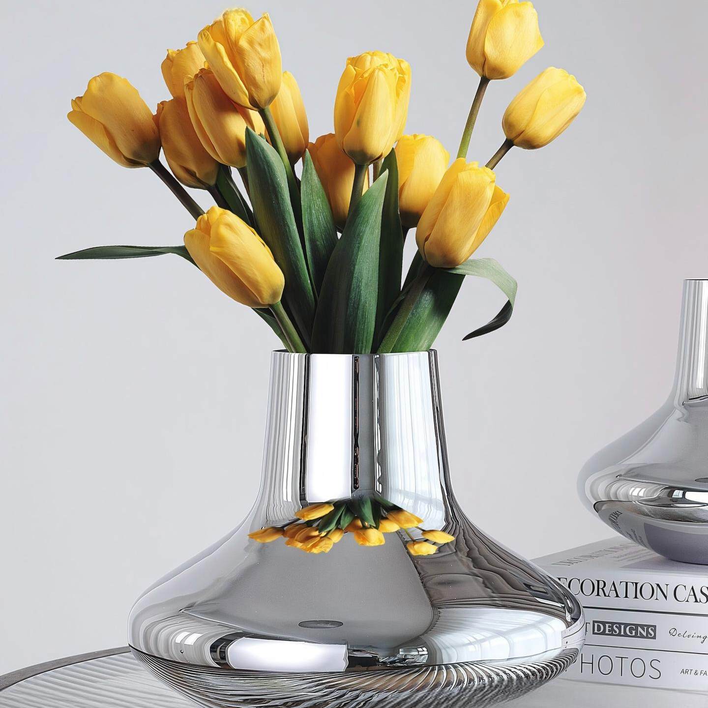 轻奢创意不锈钢花瓶简约干花花插花器生日乔迁礼物摆件桌面摆件,家居饰品,桌面摆件,淘宝优惠券,粉丝福利购,淘宝优惠卷