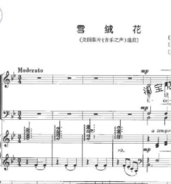 雪绒花 合唱谱 混声四声部合唱简谱 线谱正谱钢琴伴奏谱音频伴奏