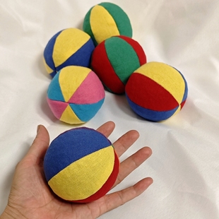 圆沙包手抓沙包荞麦壳黄荆子豆包纯色帆布圆球形抛接投掷沙包玩具