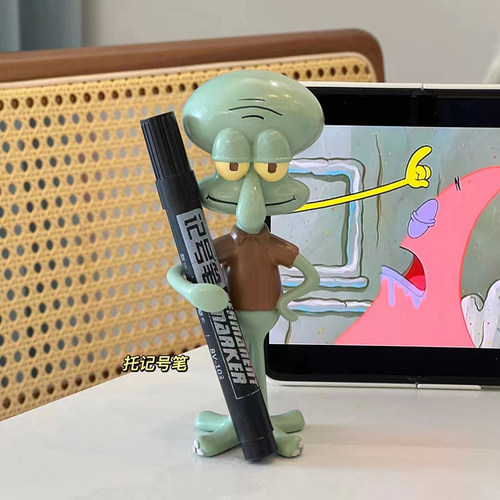 章鱼哥笔托笔架创意卡通可爱摆件