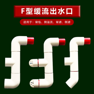 直角 背包 侧溢流缸专用出水口鱼缸F型缓流口双鸭嘴口淡海水通用