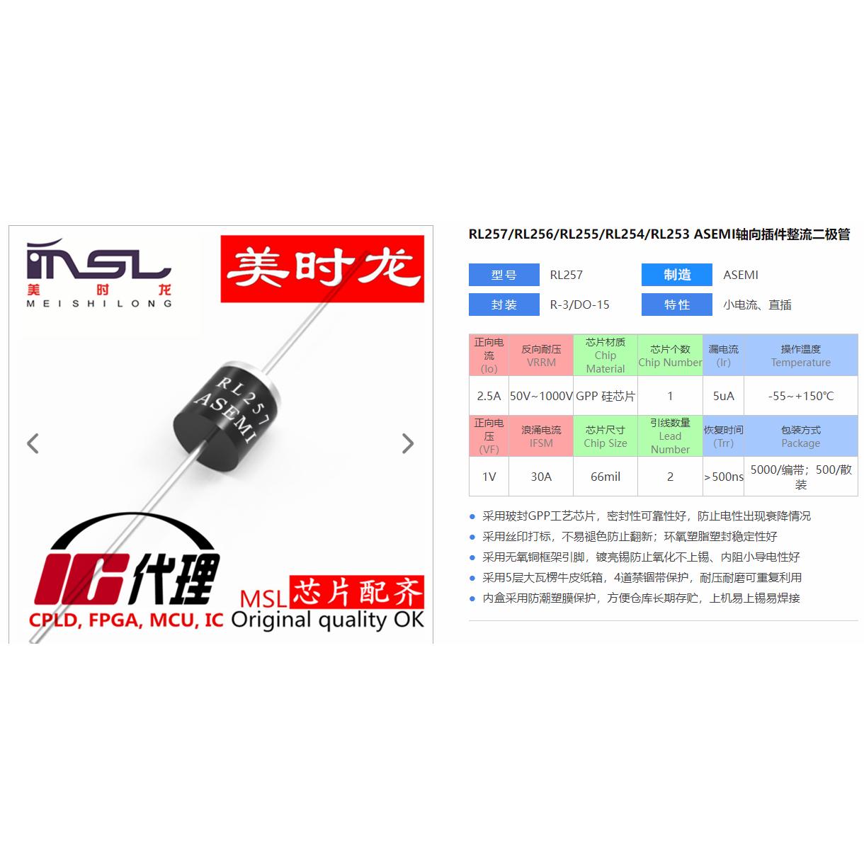 美时龙RL257全新原装芯片