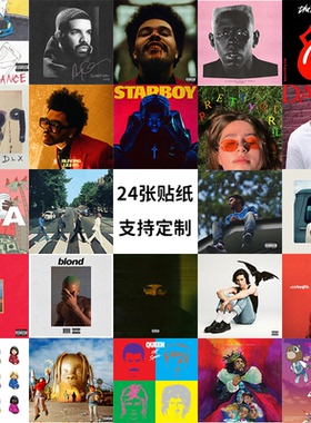 欧美定制专辑封面贴纸不干胶贴画