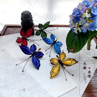 永安不停非遗缠花蝴蝶发夹古风汉服旗袍头饰古装女配饰成品发簪子