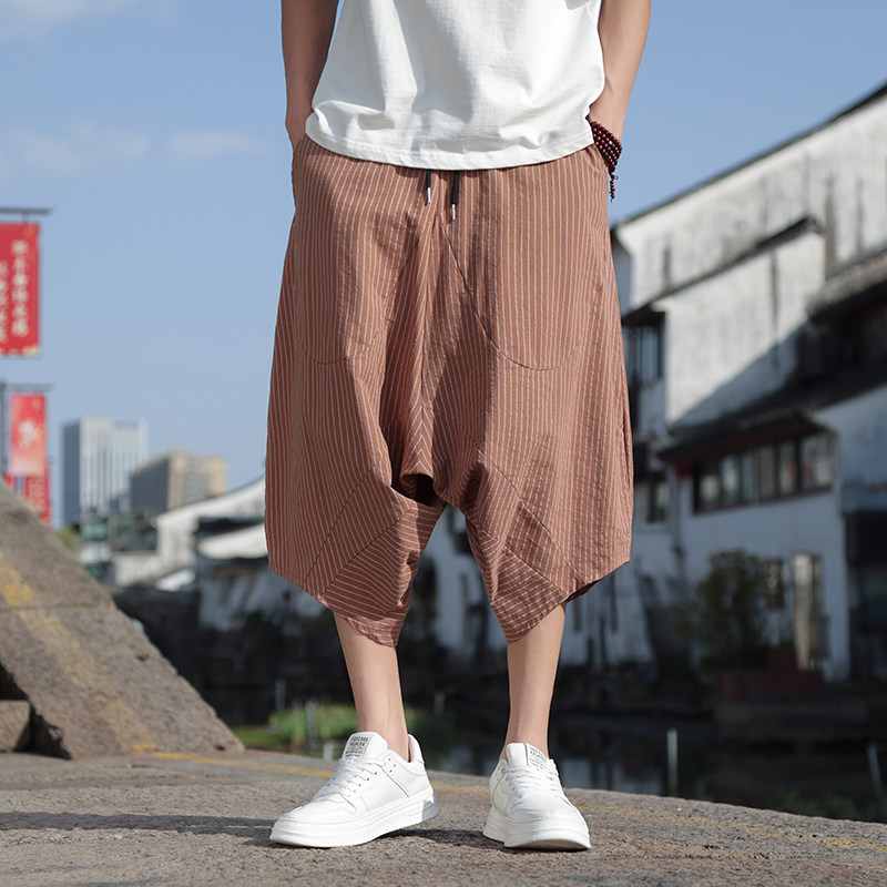 2025夏季新款风低档跨裤尼泊尔大裆裤男大码宽松219-WK03-P45,男装休闲裤,星座219