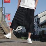 日系复古低档垮裤男夏季风条纹宽松阔腿大裆裤219-WK02-P50，男装休闲裤，星座219