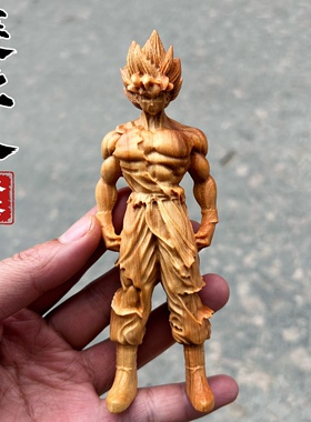 黄杨木七龙珠公仔漫画手把玩件