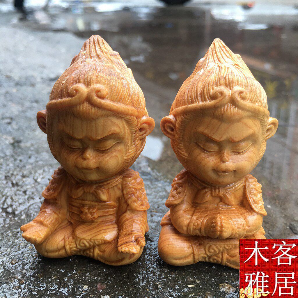 Taihang Thuja Wood carving name of a fictitious monkey with supernatural powers Decoration wood carving Fight over Buddha Monkey Home Furnishing decorate Arts and Craftsin the Home accessories , Carving , Woodcarving  category - from Buy2taobao.com to provide professional Taobao agent buy service