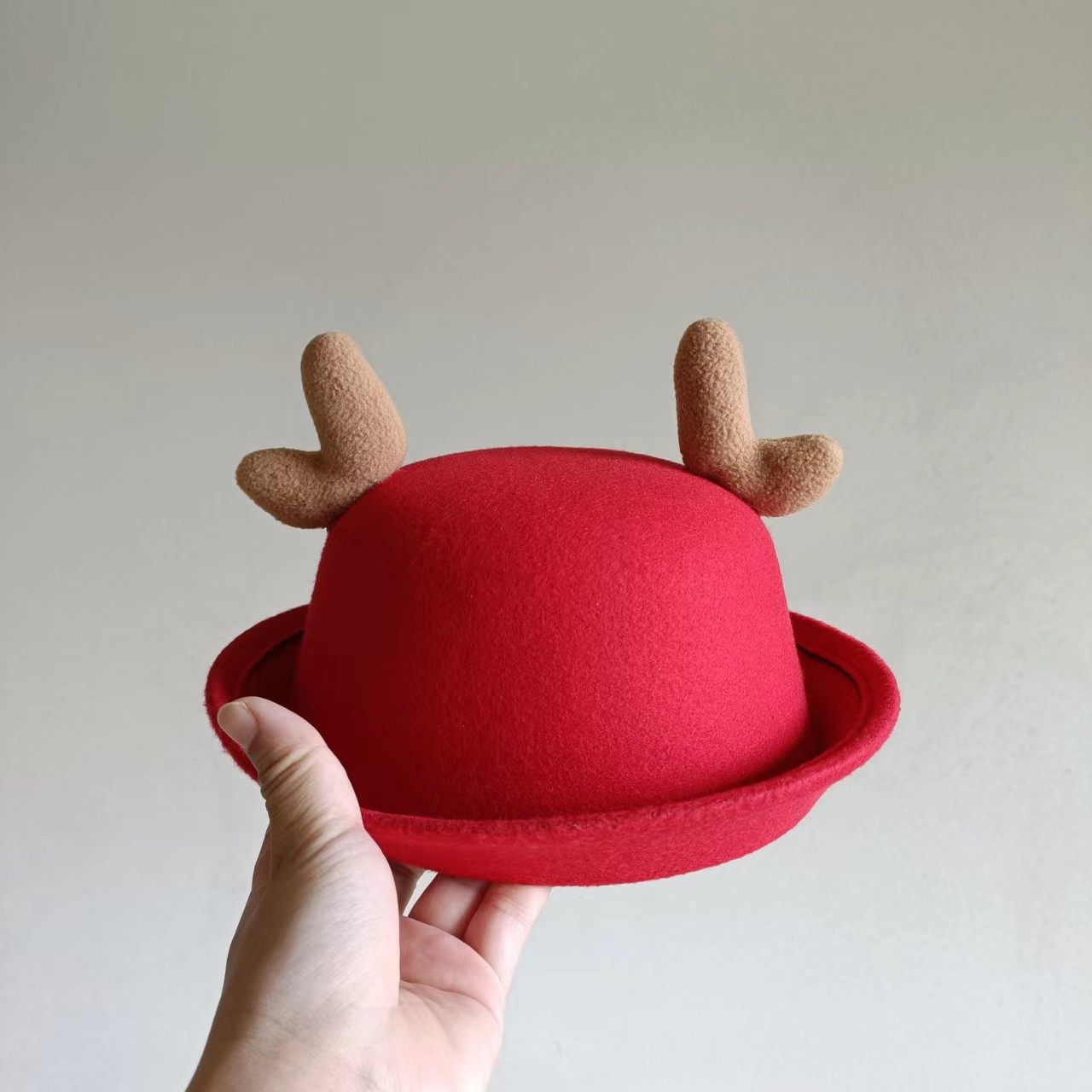 亲子款鹿角圣诞帽冬韩版小礼帽子女男儿童纯色毛呢帽秋圆顶英伦潮,童装/婴儿装/亲子装,帽子,淘宝优惠券,粉丝福利购,淘宝优惠卷