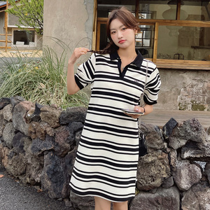 新款现货POLO领条纹休闲直筒连衣裙212A-612-P100-150图片