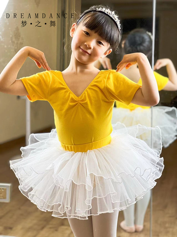 金牌卖家梦之舞儿童舞蹈服女童夏季短袖幼儿练功服中国芭蕾舞形体