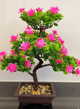 仿真花假花塑料荷花盆景客厅摆放花餐桌酒柜玄关办公室家居装饰