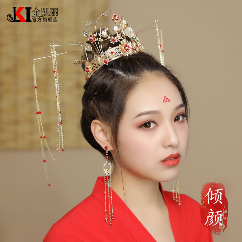 汉服发冠女古风发饰步摇流苏凤冠头饰古装饰品中式新娘配饰头冠|ruв категории Украшения,ювелирные изделия, шпилька - от Buy2taobao.com для оказания профессиональной услуги покупки агента Taobao
