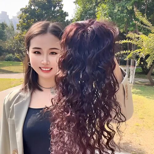 假发女片头顶增发量蓬松无痕遮白发自然仿真发气质羊毛卷卷发补发