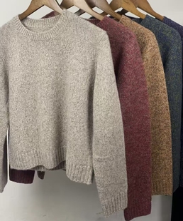 QD5137 三股加厚花纱圆领套衫 康赛妮纱线 75%山羊绒25%白厂丝