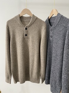 9针双股加厚棒球领100纯山羊绒外套JJ916 男士 品质A类花线 LP款