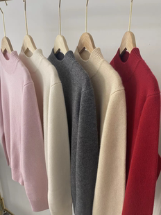 神奇搭配！力推！黑牌！康赛妮线双股加厚100纯山羊绒衫半高领