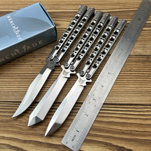BM蝴蝶刀甩手刀未开刃暗钉可拆镜光专业练习模型甩刀折刀野外折叠