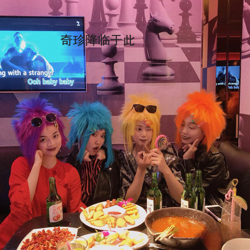 葬爱家族假发男杀马特假发非主流女爆炸头彩色头套假发不良人