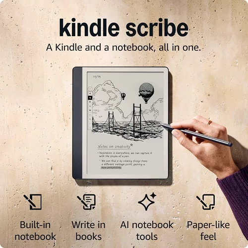 Amazon Kindle Scribe2024 Устройство чтения электронных книг 2-го поколения с 10,2-дюймовым чернильным экраном, электронная бумажная книга