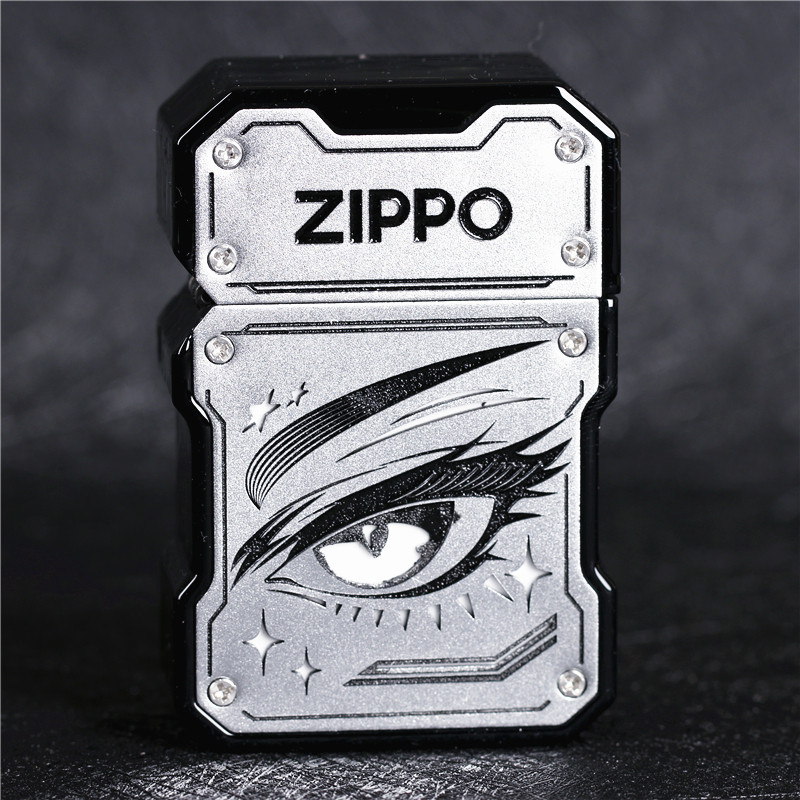 zippo芝宝煤油防风打火机 一眼万年亚克力发光外壳开盖即亮男女款