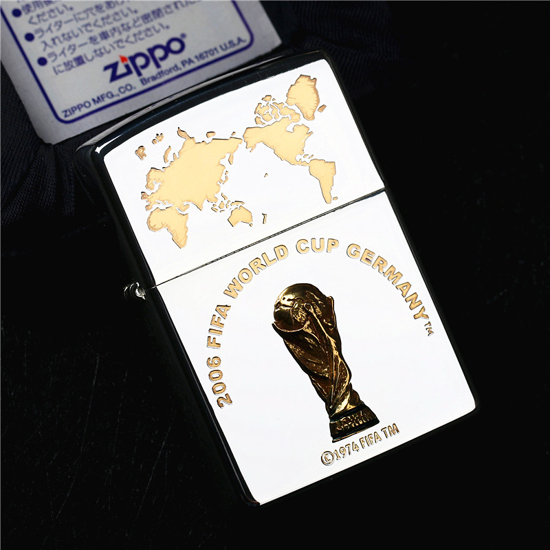 正品zippo芝宝防风打火机 绝版珍藏老机足球世界杯系列收藏限量版
