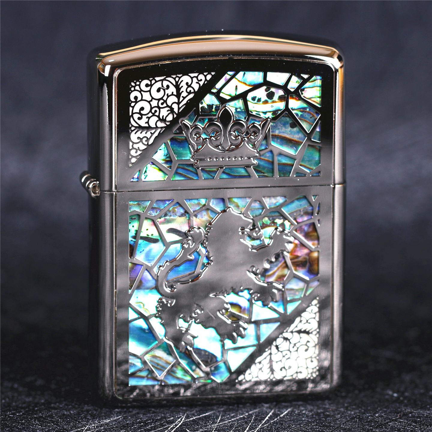 zippo芝宝防风打火机日版原装盔甲机 双面贝壳 狮王 男女情侣同款