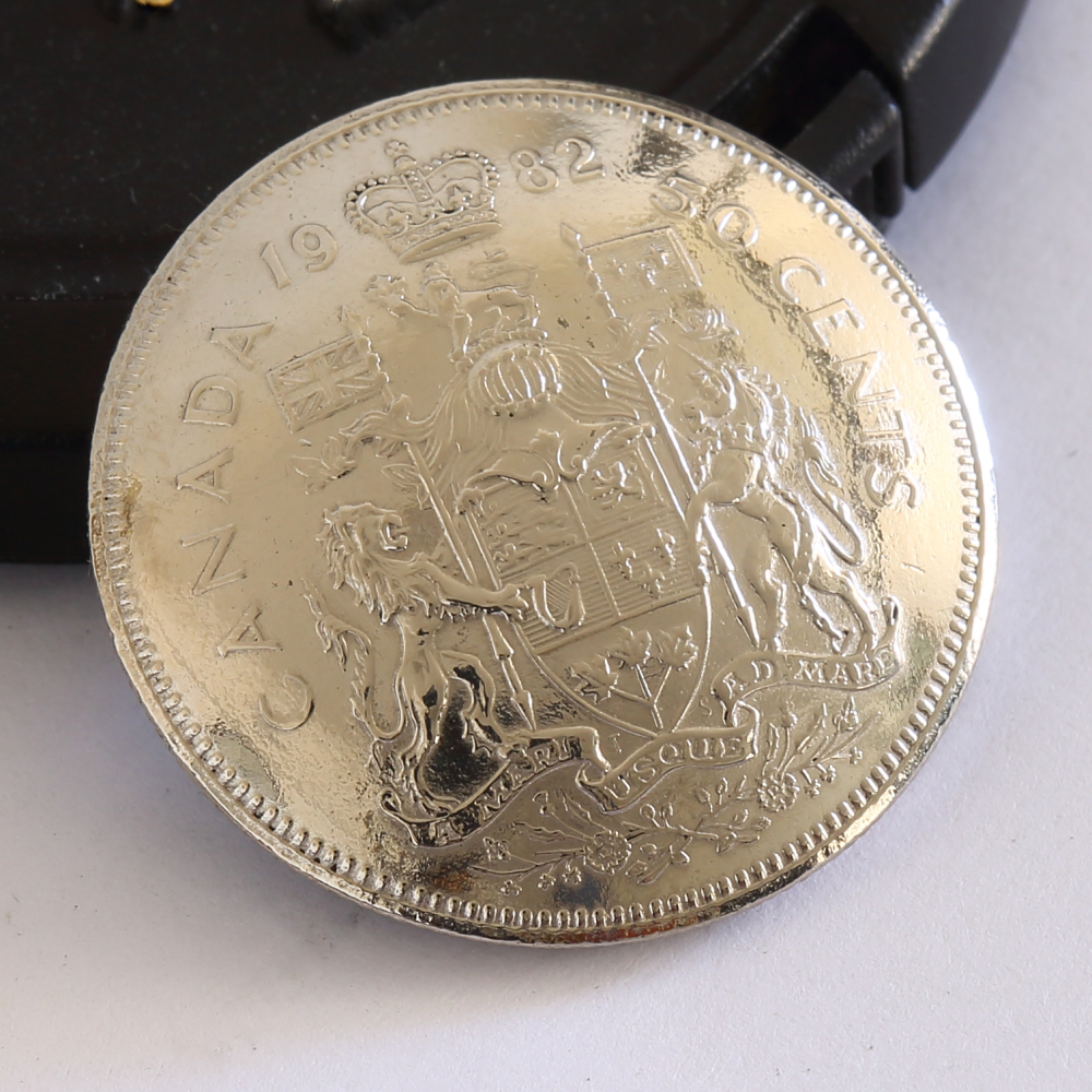 手工银钎焊加拿大真钱币扣硬币扣皮具财布装饰扣皮雕皮艺五金