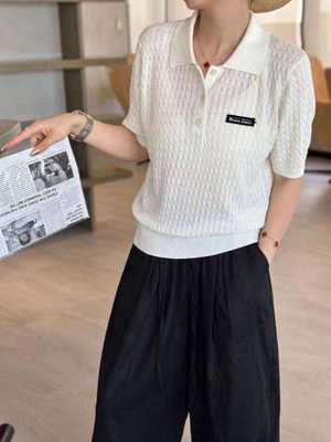 多财羊短袖针织衫女春秋甜美修身短款t恤别致绝美小上衣