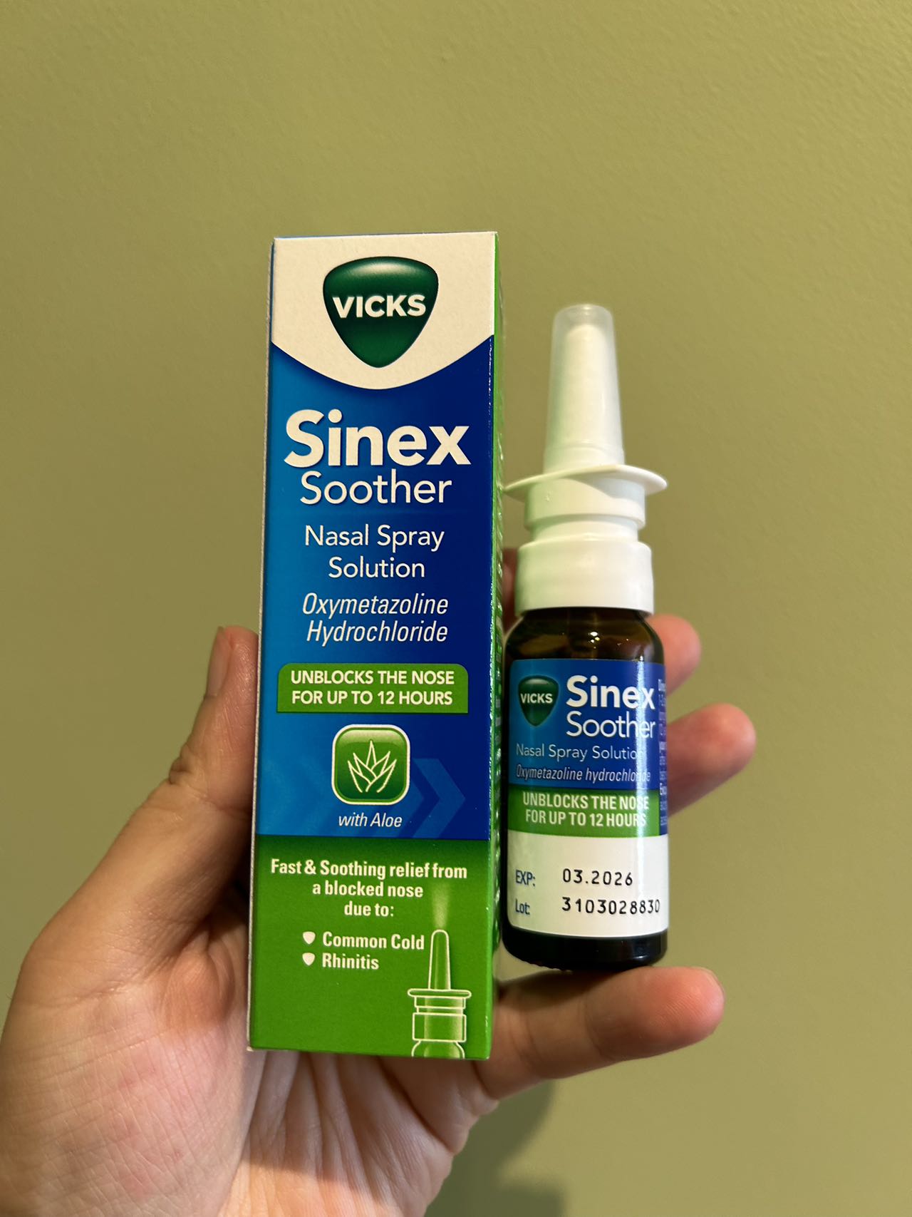 英国Vicks Sinex Soother劲爽通鼻喷雾通气鼻喷12岁+ 15ml