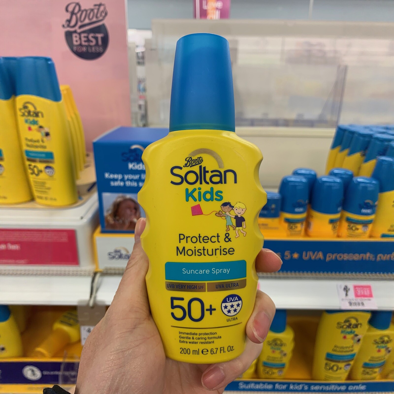 英国Boots Soltan 宝宝防晒霜婴儿幼儿童孕妇物理喷雾SPF50+迷你