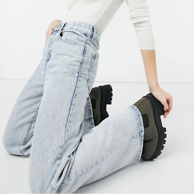 百搭宽松长裤女士长款老爹牛仔裤