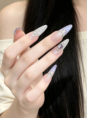 实拍！显白!1气质！紫调！美甲！