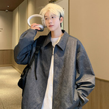 2025春装新款高品质机车PU皮夹克外套A093-JK218-特P85黑色，男装夹克，电商A093