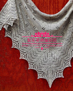 H26梨花带雨翻译蕾丝披肩美丽诺羊毛编织图解材料包非成品