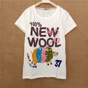 白色t恤女短袖rough绣花绵羊纯棉2024年春季新款半袖夏打底衫上衣