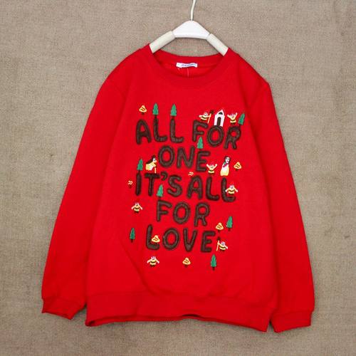 卫衣抓绒保暖绣花纯棉棉运动上衣