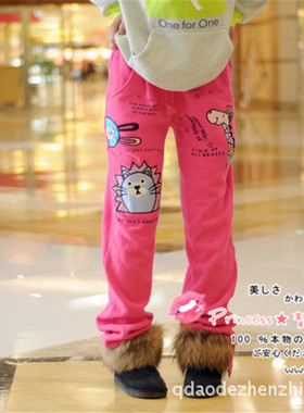 春秋加厚加绒运动裤女冬季直筒宽松休闲裤长裤学生黑色狮子鹿卫裤