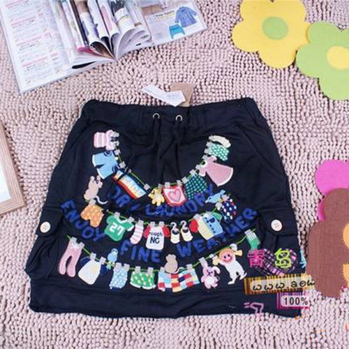 绣花半身裙女士棉a字裙中裙百搭