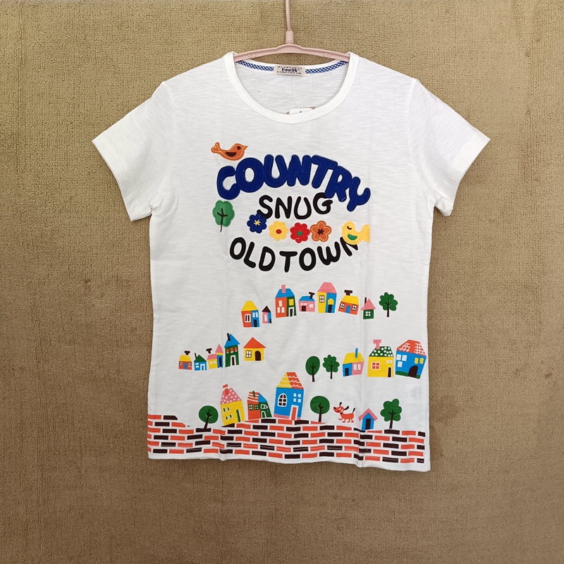 短袖夏季T恤常规绣花田园纯棉女