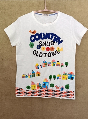 绣花短袖T恤女夏季2024新款设计感上衣夏款白色宽松rough小房子潮