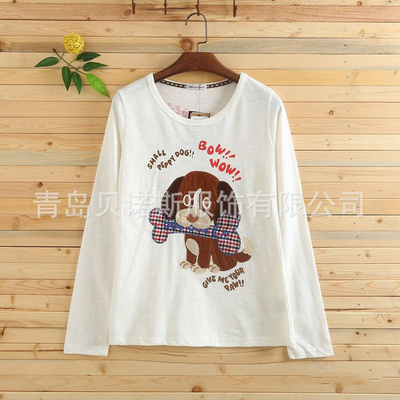 竹节棉薄款纯棉女装长袖绣花