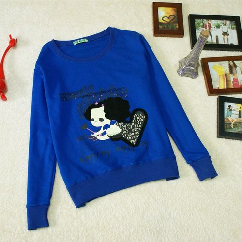 美女套头中学生打底衫圆领卫衣