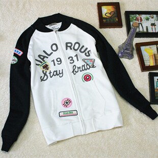 绣花卫衣外套短外套韩版 学生rough风上衣潮 棒球服女装 2024秋春季