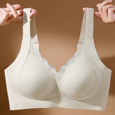 大胸显小大码内衣女士无痕运动文胸防下垂收副乳聚拢孕妇胖mm