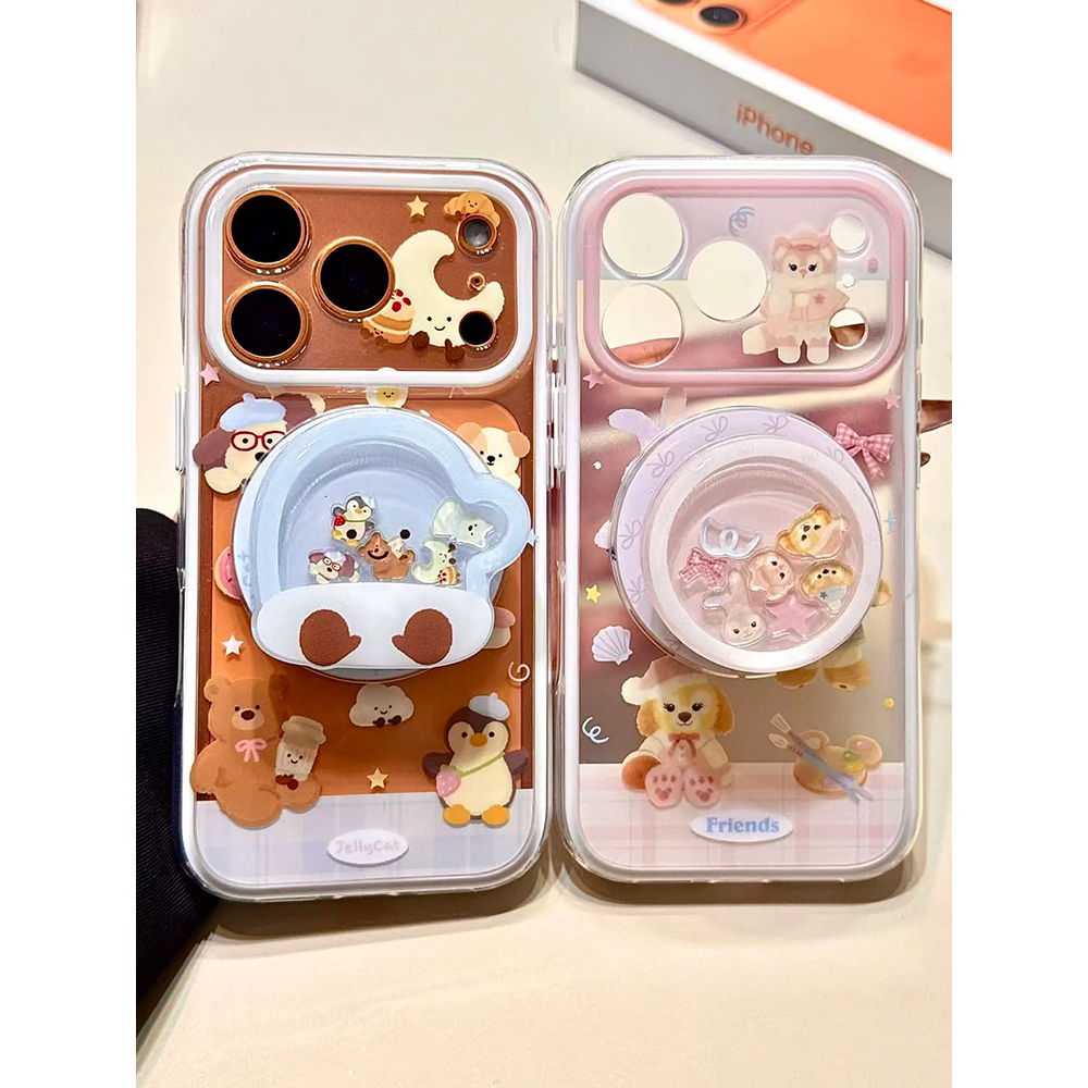 可爱卡通星黛露小动物磁吸支架适用苹果17promax手机壳15iphone16pro保护套13/14二合一双层IMD高级感日韩ins