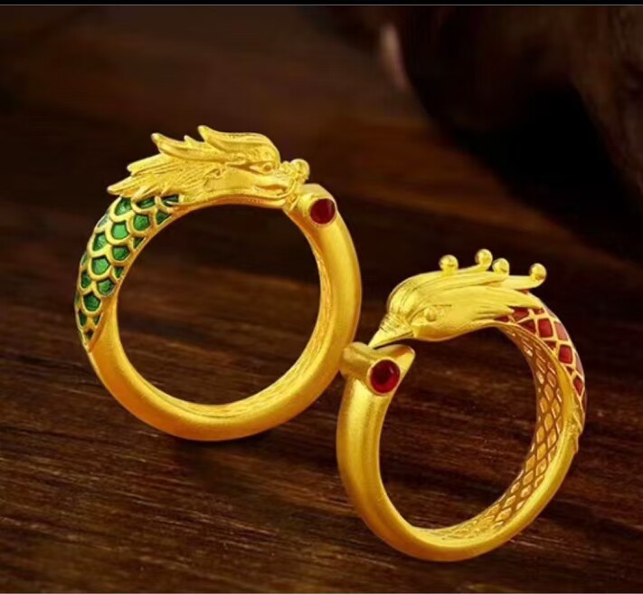 珠子复古个性风设计定制款式红蓝绿宝18k戒指吊坠胸针Love婚戒托